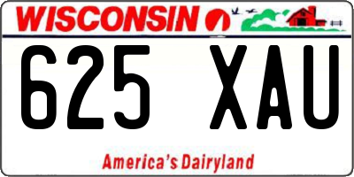 WI license plate 625XAU