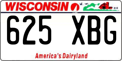 WI license plate 625XBG