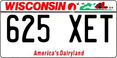 WI license plate 625XET
