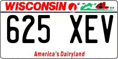 WI license plate 625XEV