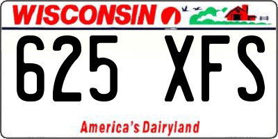 WI license plate 625XFS