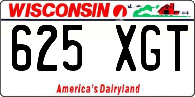 WI license plate 625XGT