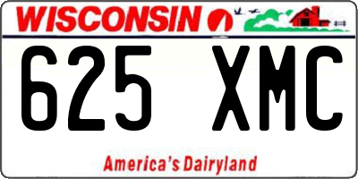 WI license plate 625XMC