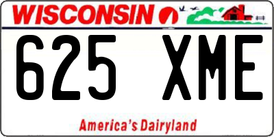 WI license plate 625XME