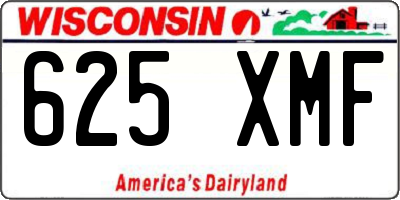 WI license plate 625XMF