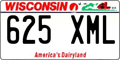 WI license plate 625XML