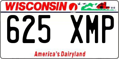WI license plate 625XMP