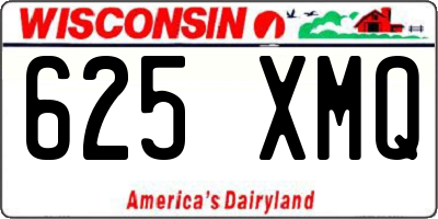 WI license plate 625XMQ