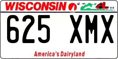 WI license plate 625XMX