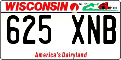 WI license plate 625XNB