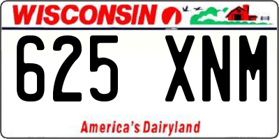 WI license plate 625XNM
