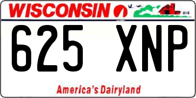 WI license plate 625XNP