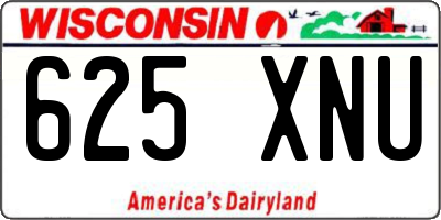 WI license plate 625XNU