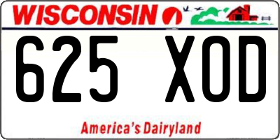 WI license plate 625XOD