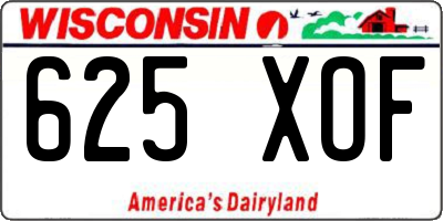 WI license plate 625XOF