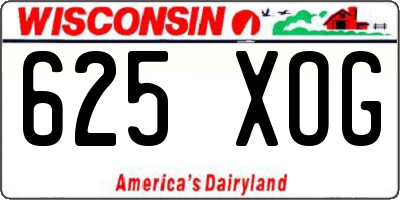 WI license plate 625XOG