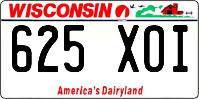 WI license plate 625XOI