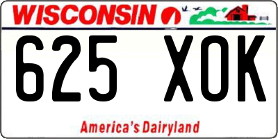 WI license plate 625XOK