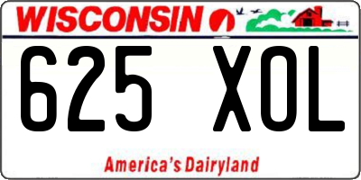 WI license plate 625XOL