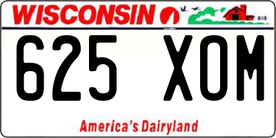 WI license plate 625XOM
