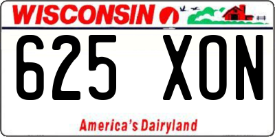 WI license plate 625XON
