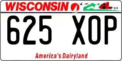 WI license plate 625XOP