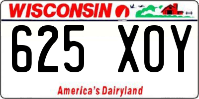 WI license plate 625XOY