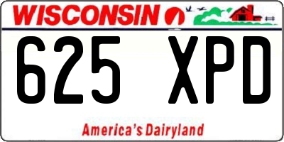 WI license plate 625XPD