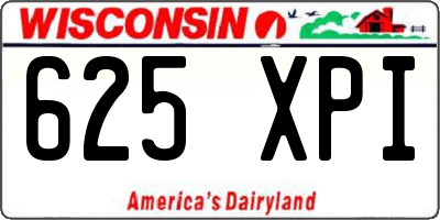 WI license plate 625XPI