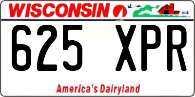 WI license plate 625XPR