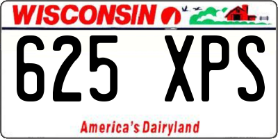 WI license plate 625XPS