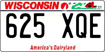 WI license plate 625XQE