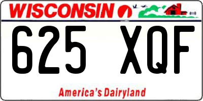 WI license plate 625XQF