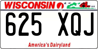 WI license plate 625XQJ
