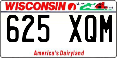 WI license plate 625XQM
