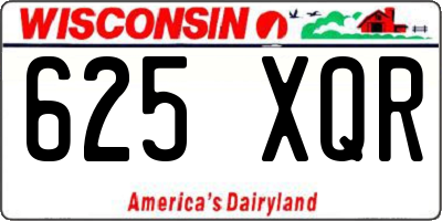 WI license plate 625XQR