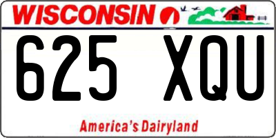 WI license plate 625XQU