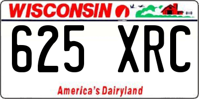 WI license plate 625XRC