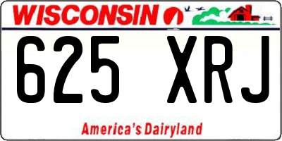 WI license plate 625XRJ
