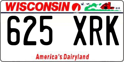 WI license plate 625XRK