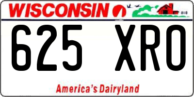 WI license plate 625XRO