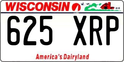 WI license plate 625XRP