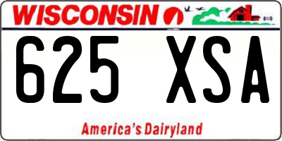 WI license plate 625XSA
