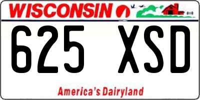 WI license plate 625XSD