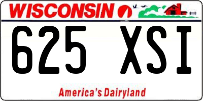 WI license plate 625XSI