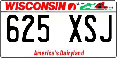 WI license plate 625XSJ