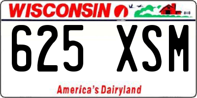 WI license plate 625XSM
