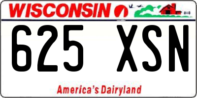 WI license plate 625XSN