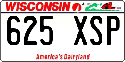 WI license plate 625XSP