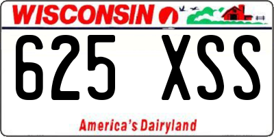 WI license plate 625XSS
